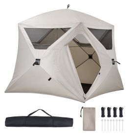 Camping Tent, 4 Person Pop Up Instant Cabin Tent with Large Mesh Windows, 60 Seconds Easy Setup