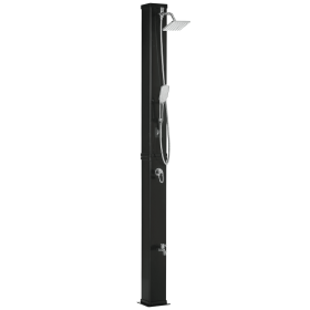 10.6 Gallons Solar Heated Shower with 360 Rotating Rainfall, Handheld Shower Head, Temperature Adjustment & Foot Shower