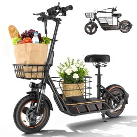 800W Electric Scooter with Seat for Adult, 36V 10Ah, 45KM Range, 10'' Off-road Tires, Fast E-scooter for Commuting
