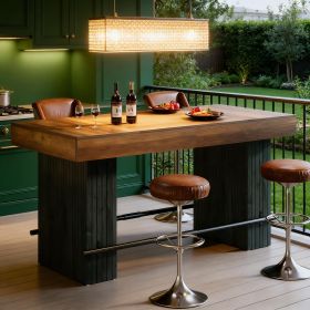 Bar Table, Industrial Counter Height Pub Dining Table