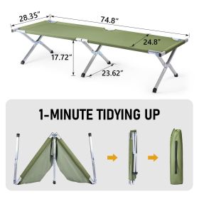 RHB-03A Portable Folding Camping Cot with Carrying Bag Army Green