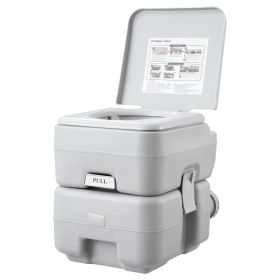 Portable Toilet for Camping, Porta Potty with Carry Bag, 5.3 Gal Waste Tank & 3.2 Gal Flush Tank, Push-Button Pressurized Flush Commode