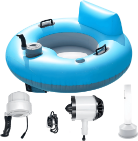 A floating electric inflatable boat featuring a circular foldable electric swimming ring, inflatable water motorboat (PS174026B: PS174026B)
