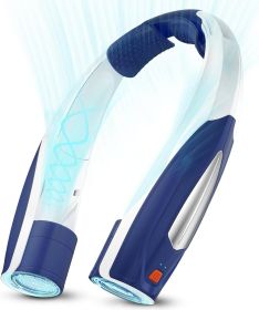 Neck Fan, 6 Speeds Adjustable Portable Personal Fan Rechargeable, Faster Cooling Wearable Fan, Ultra Quiet for Home, Office, Travel, Outdoor (Color: Navy Blue)